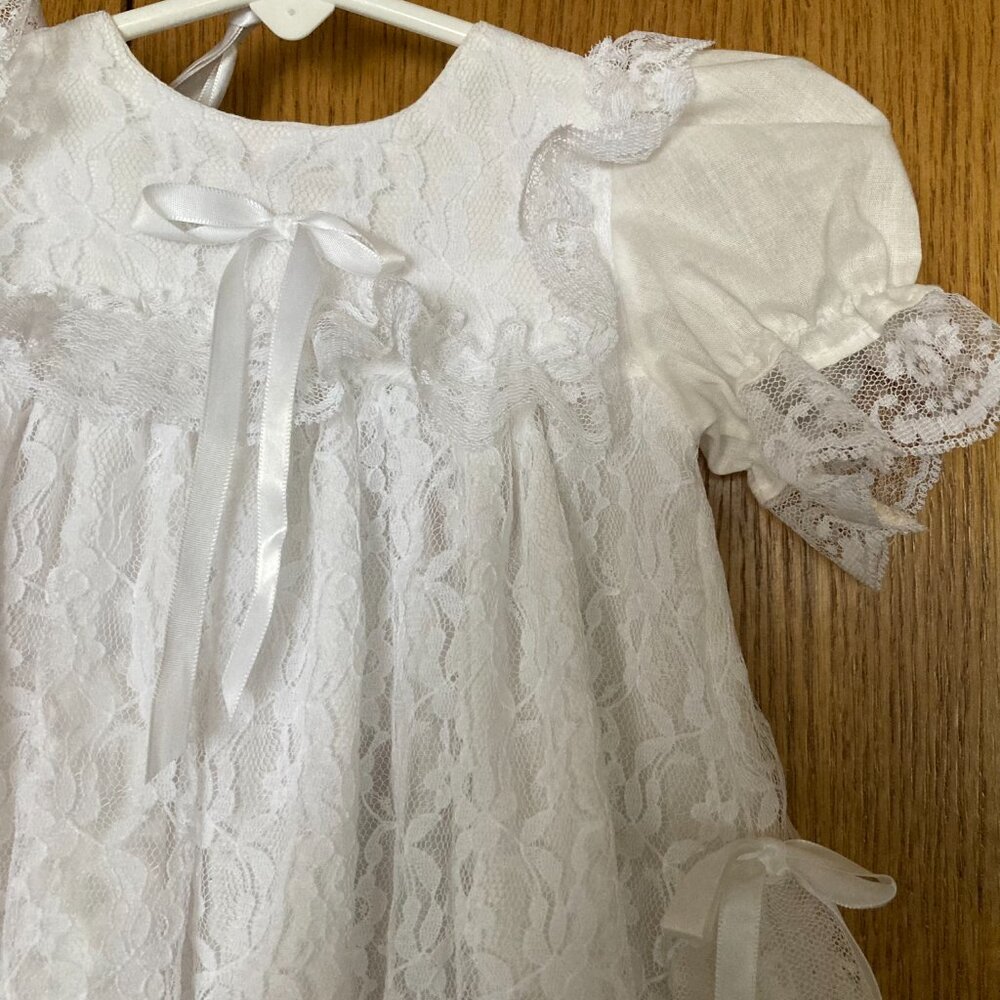 NB Vintage Christening Gown and Bonnet - Picture 2 of 11